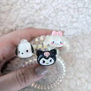 Sanrio Character Hair Ties - Cinnamoroll, Kuromi, Pochacco